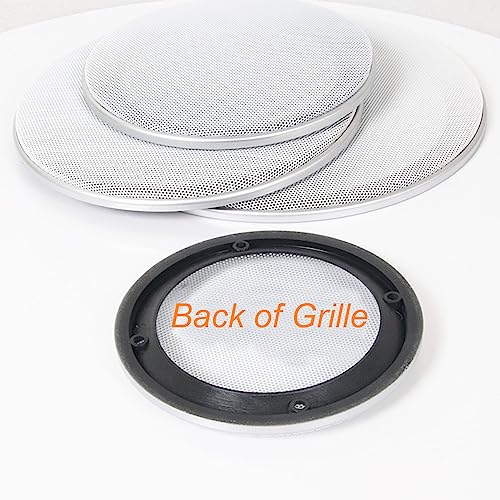 Fielect 2Pcs 8" Speaker Grill Mesh Cover White SubWoofer Grill Cover Car Speaker Grill Cover Guard Protector Replacement with 8 Screws - Image 3