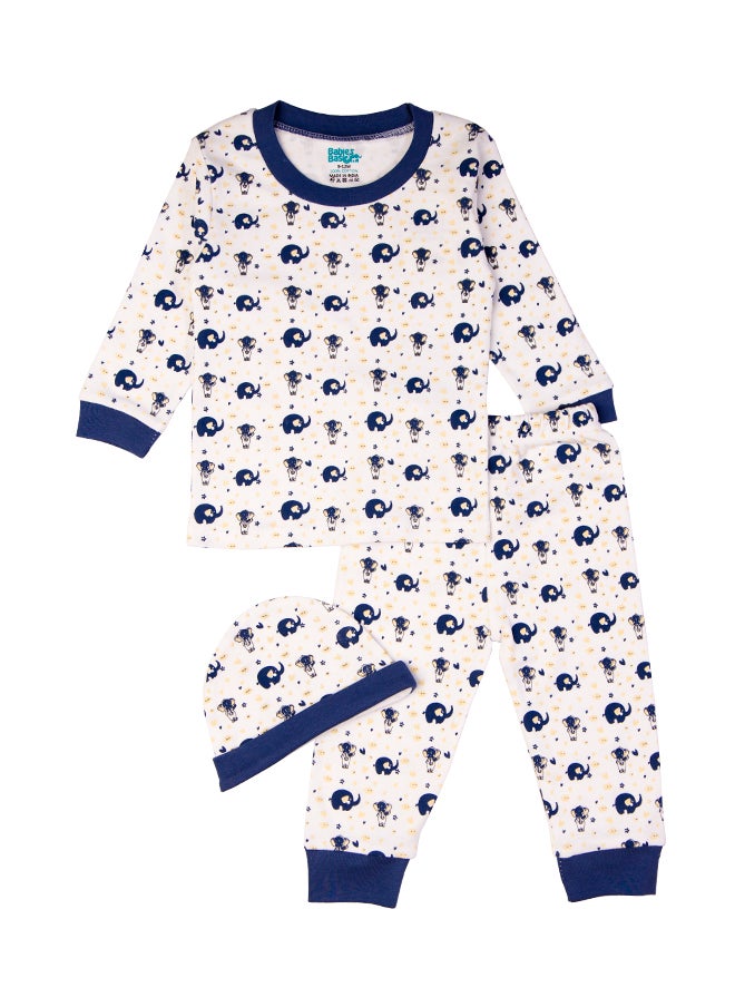 Babies Basic 7 Piece Unisex 100% Cotton Gift Set Include Bib, Blanket, Mitten, Cap, Romper, Top And Bottom Set, Blue  - Image 5