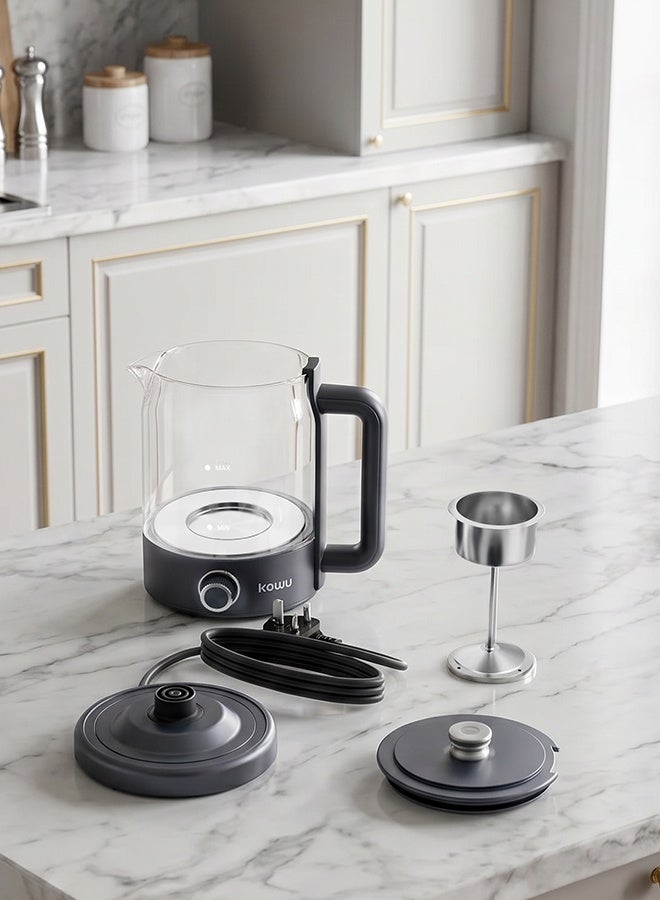 Kawu New Tea Kettles, Steam-Spray Tea Kettles, 1.2-liter kettles, 600W, rotary knob, with keep-warm function, rapid heating, designed specifically for tea lovers, perfect for home and office use - Image 4