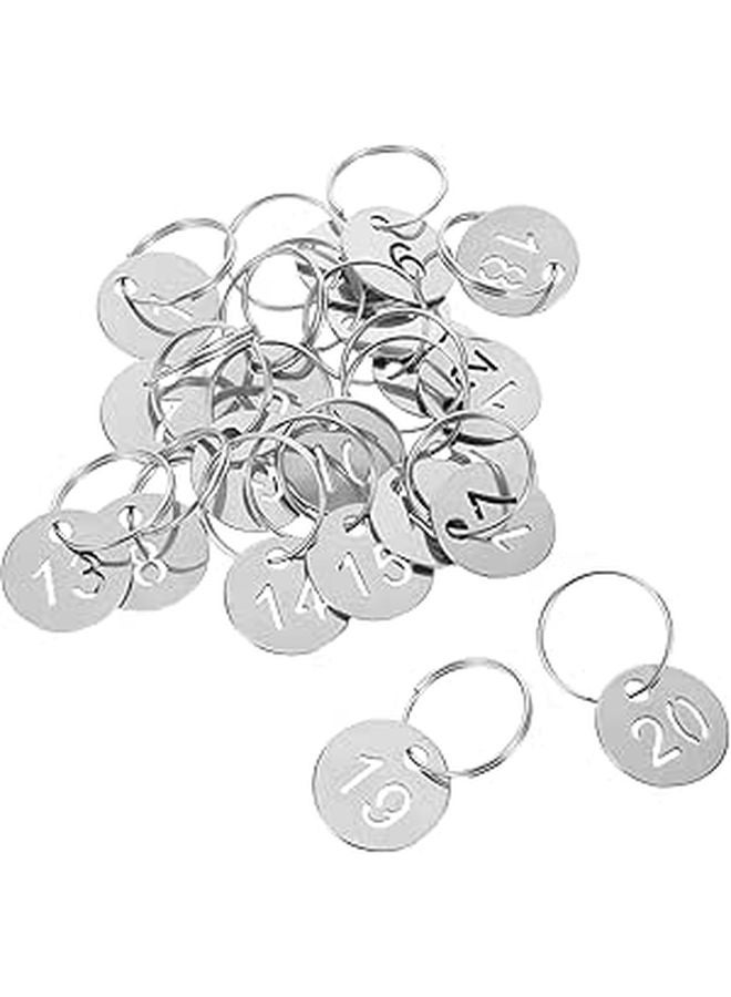 20mm Stainless Steel Numbered Metal Tags for Key Organization Locker Identification - Image 1