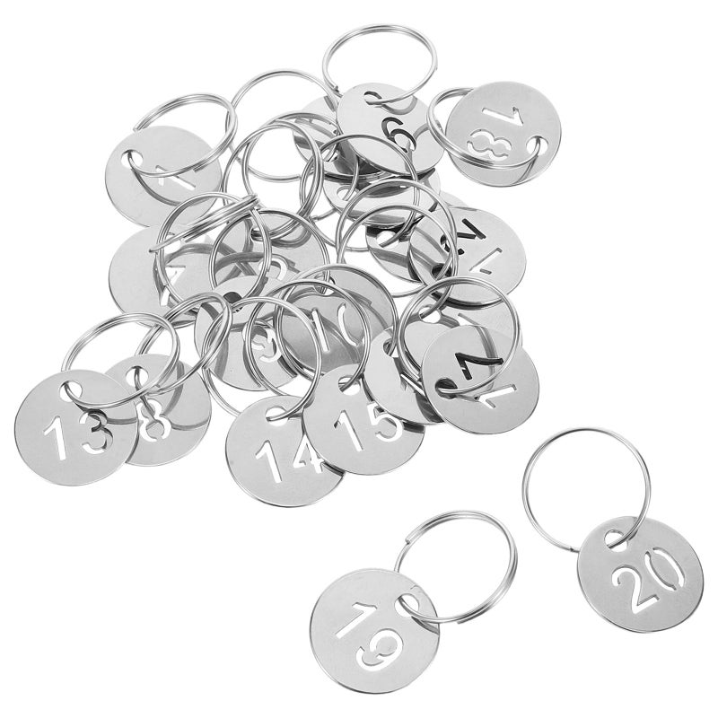 20mm Stainless Steel Numbered Metal Tags for Key Organization Locker Identification - Image 2