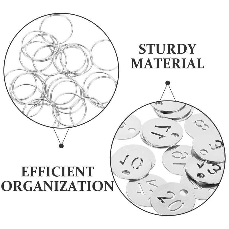 20mm Stainless Steel Numbered Metal Tags for Key Organization Locker Identification - Image 4