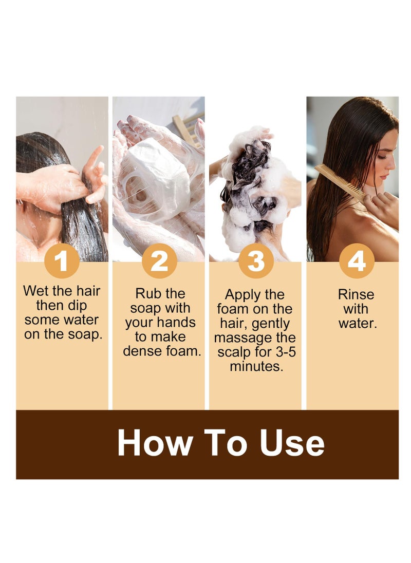 Excefore Rice Water Hair Growth Soap, 2 In 1 Shampoo and Conditioner Bar with Coconut Oil for Strengthening Moisturizing Dry Hair, Anti-Hair Loss Rice Shampoo Bars for Hair Growth  - Image 4