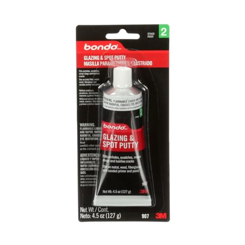 3M Bondo Glazing and Spot Putty, Fills Pinholes, Scratches, Minor Dings & Hairline Cracks, 4.5 oz, 1 Tube - Image 1