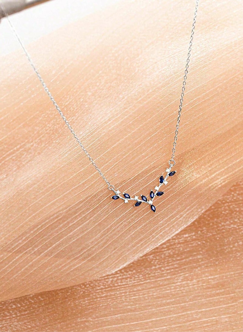 GELESE Luxury Pendant Necklace Made Of High-Quality 925 Sterling Silver Decorated With Blue Zircon Crystals In The Shape Of Deer Antlers Giving A Wonderful Look To The Neck Of The Princess She Deserves - Image 4