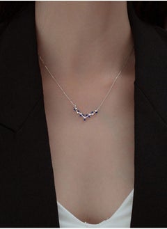 GELESE Luxury Pendant Necklace Made Of High-Quality 925 Sterling Silver Decorated With Blue Zircon Crystals In The Shape Of Deer Antlers Giving A Wonderful Look To The Neck Of The Princess She Deserves  - Image 1