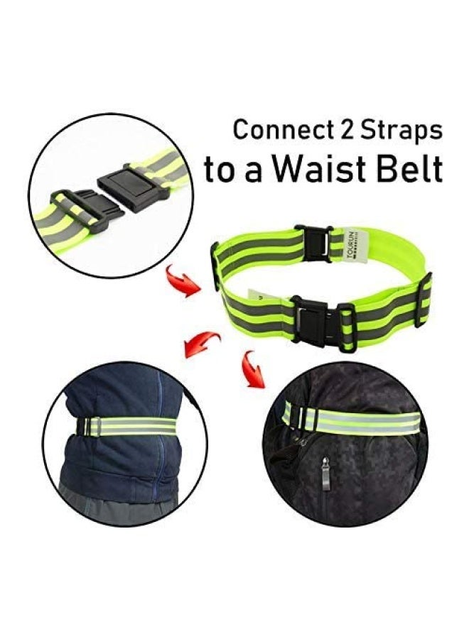 Generic Tourun  Reflective Running Gear Bands Belt for Night Walking Reflective Bands for Runners Women Kids Men Bicycle Pants Cuff Bands Clip Arm Ankle Leg Safety Bands for Cycling 2 Bands  - Image 4