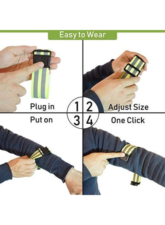Generic Tourun  Reflective Running Gear Bands Belt for Night Walking Reflective Bands for Runners Women Kids Men Bicycle Pants Cuff Bands Clip Arm Ankle Leg Safety Bands for Cycling 2 Bands  - Image 5