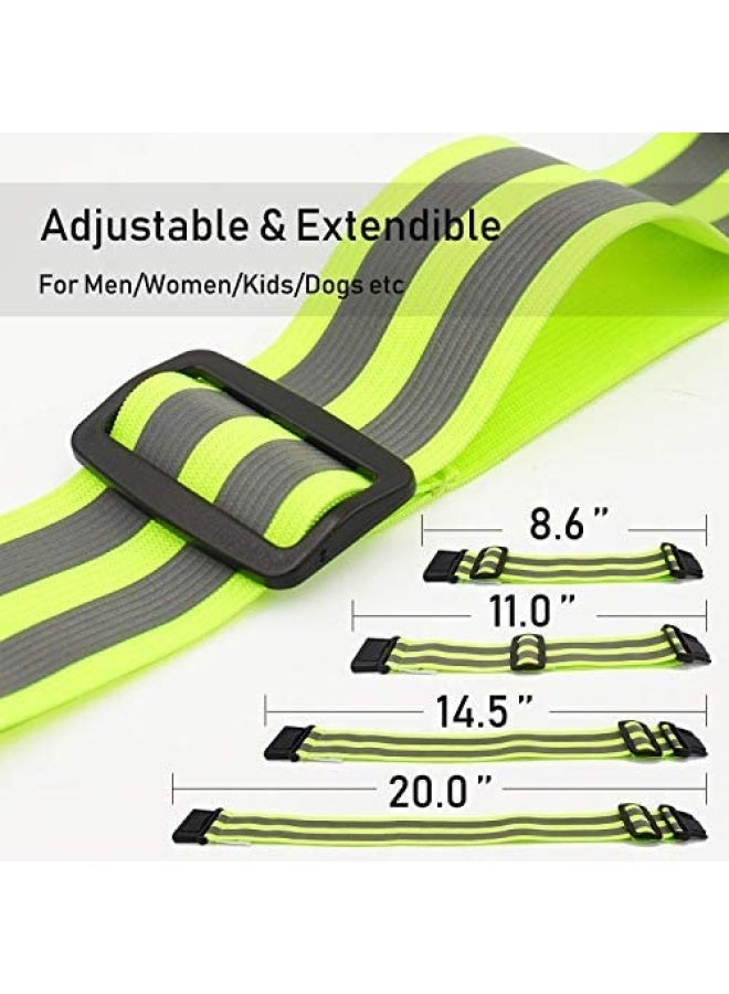 Generic Tourun  Reflective Running Gear Bands Belt for Night Walking Reflective Bands for Runners Women Kids Men Bicycle Pants Cuff Bands Clip Arm Ankle Leg Safety Bands for Cycling 2 Bands  - Image 2