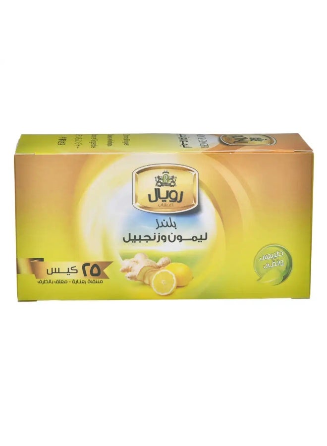 Royal Herbs Lemon & Ginger Herbal Tea â€“ 25 Tea Bags - Image 2