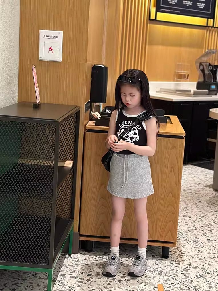 Girl'S Skirt Summer Fashionable Western-Style Big Boy Girl'S Casual Hip Skirt Children'S Slim A- Line Short Skirt - Image 1