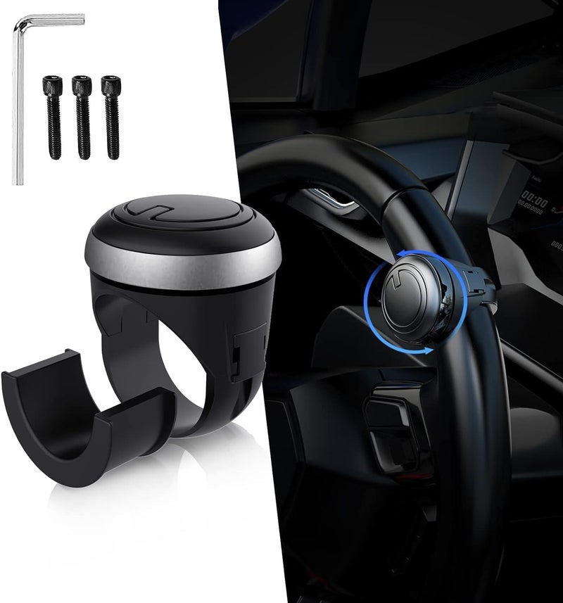 NowExp Car Accessories Universal Steering Wheel Spinner Metal Car Power Handle Spinner Steering Wheel Knob for All Vehicles Universal Driving Helper Booster - Image 1