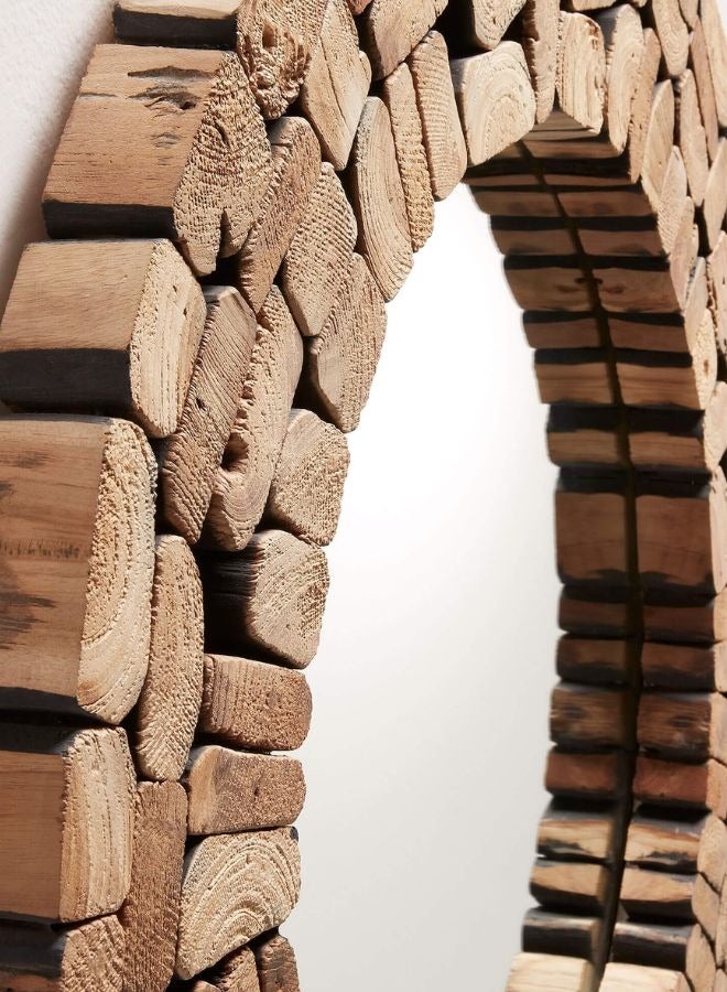 لوفت مرآة مستديرة ، 80X80X4 ، خشب ،  طبيعيAA1442M46. - Image 2