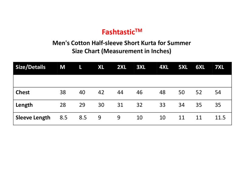 Fashtastic Men Cotton Regular Fit Halfsleeve Short Kurta for Summer (White, 54) - Image 5