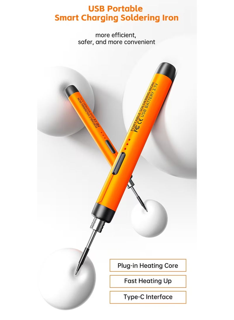 USB Or Battery Dual-Use Soldering Iron, 3-Speed Temperature Adjustable, Rosin, Soldering Iron Holder, Storage Box, Heating Element, Soldering Iron - Image 5