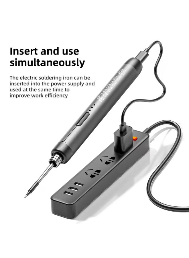 USB Or Battery Dual-Use Soldering Iron, 3-Speed Temperature Adjustable, Rosin, Soldering Iron Holder, Storage Box, Heating Element, Soldering Iron - Image 2