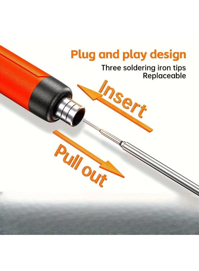 USB Or Battery Dual-Use Soldering Iron, 3-Speed Temperature Adjustable, Rosin, Soldering Iron Holder, Storage Box, Heating Element, Soldering Iron - Image 4