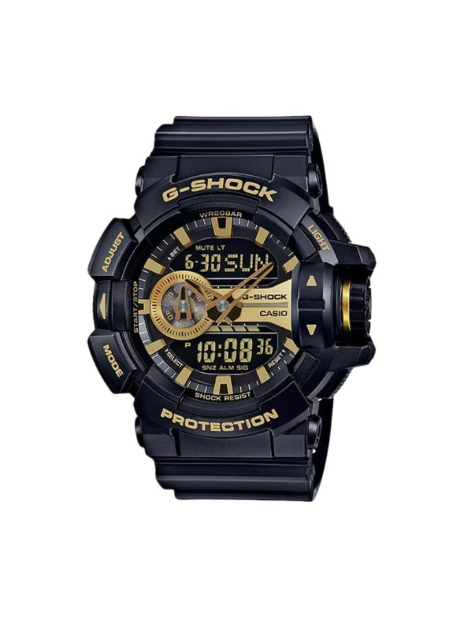 CASIO G-SHOCK GA-400GB-1A9 Analog-Digital Men’s Watch, Shock Resistant, 200M Water Resistant, Black Resin Strap with Gold Accents - Image 1