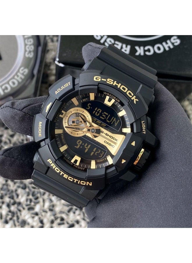 CASIO G-SHOCK GA-400GB-1A9 Analog-Digital Men’s Watch, Shock Resistant, 200M Water Resistant, Black Resin Strap with Gold Accents - Image 5