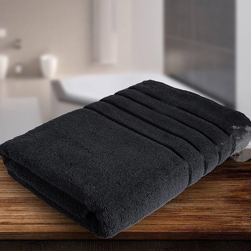 DRYHUG 500 GSM 100% Cotton Jumbo Large Bath Towel Sheet,Super Soft Extra Large 30x 60 Inches Highly Absorbent and Quick Dry Hotel and Spa Quality Body Sheet Towel-Pack of 1 (Black) - Image 1