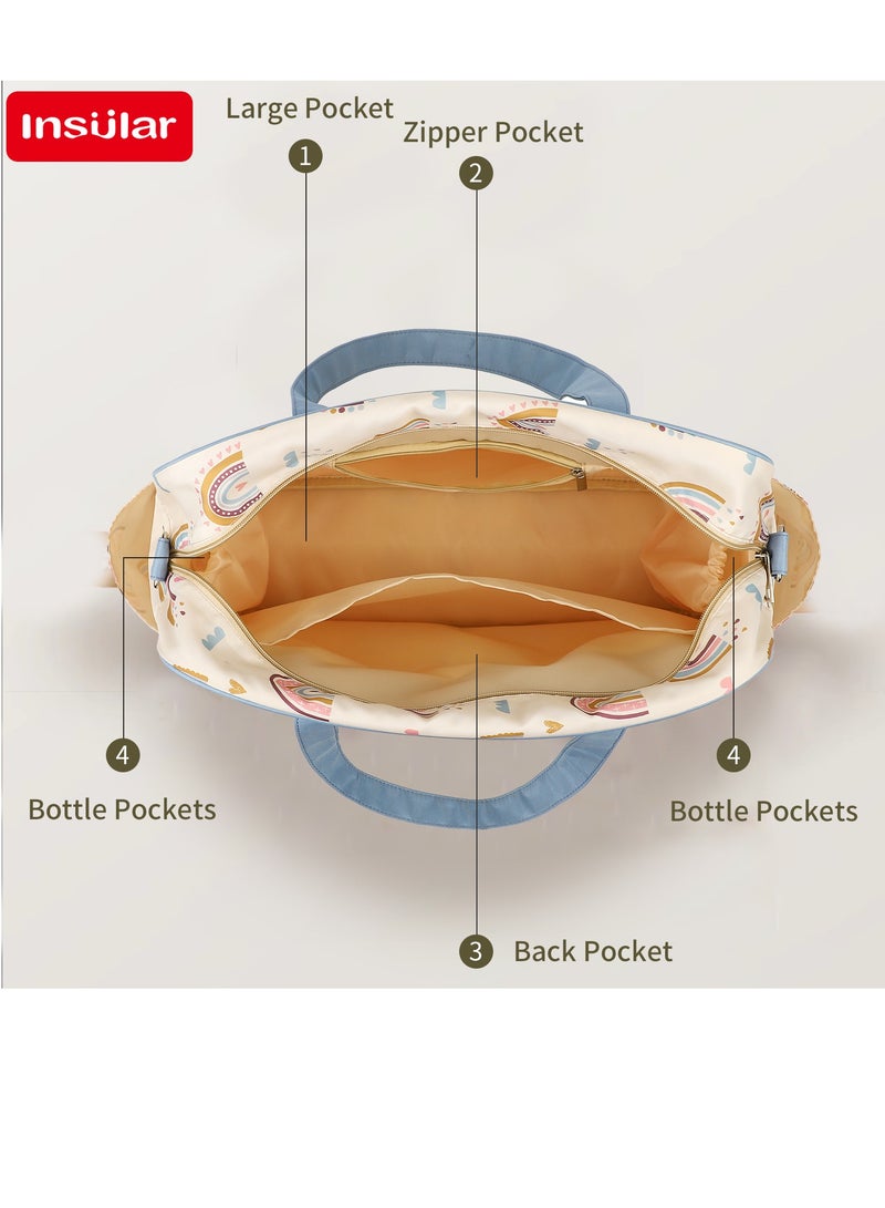انسولار حقيبة أطفال،حقيبة ظهر للحفاضات، حقيبة مومياء محمولة متعددة الوظائف، مقاومة للماء،  وسادة حفاضات، حقيبة حفاضات أطفال للسفر - Image 5