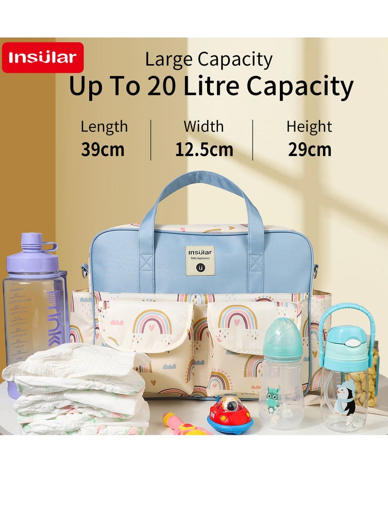 انسولار حقيبة أطفال،حقيبة ظهر للحفاضات، حقيبة مومياء محمولة متعددة الوظائف، مقاومة للماء،  وسادة حفاضات، حقيبة حفاضات أطفال للسفر - Image 2