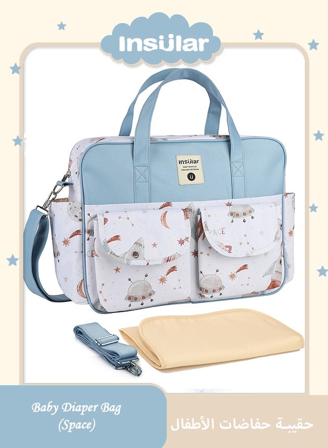 انسولار حقيبة أطفال،حقيبة ظهر للحفاضات، حقيبة مومياء محمولة متعددة الوظائف، مقاومة للماء،  وسادة حفاضات، حقيبة حفاضات أطفال للسفر - Image 1