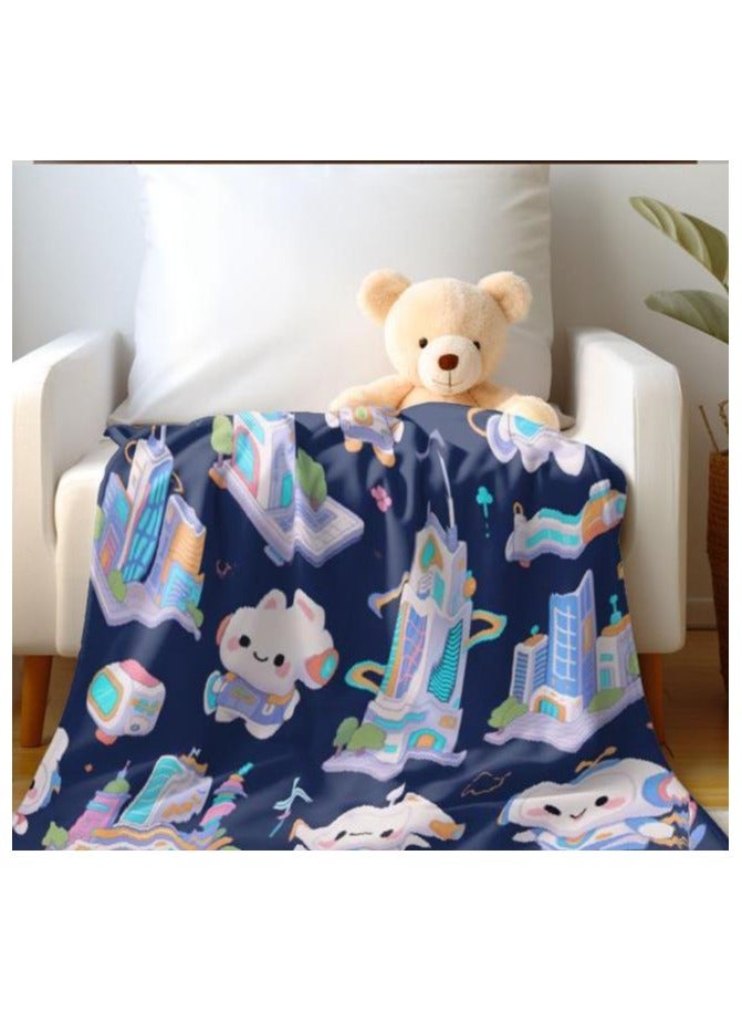 general Baby and children's cartoon flannel thin blanket (warm and comfortable, suitable for sleep, game use) 70cm*100cm - 609 - Image 2
