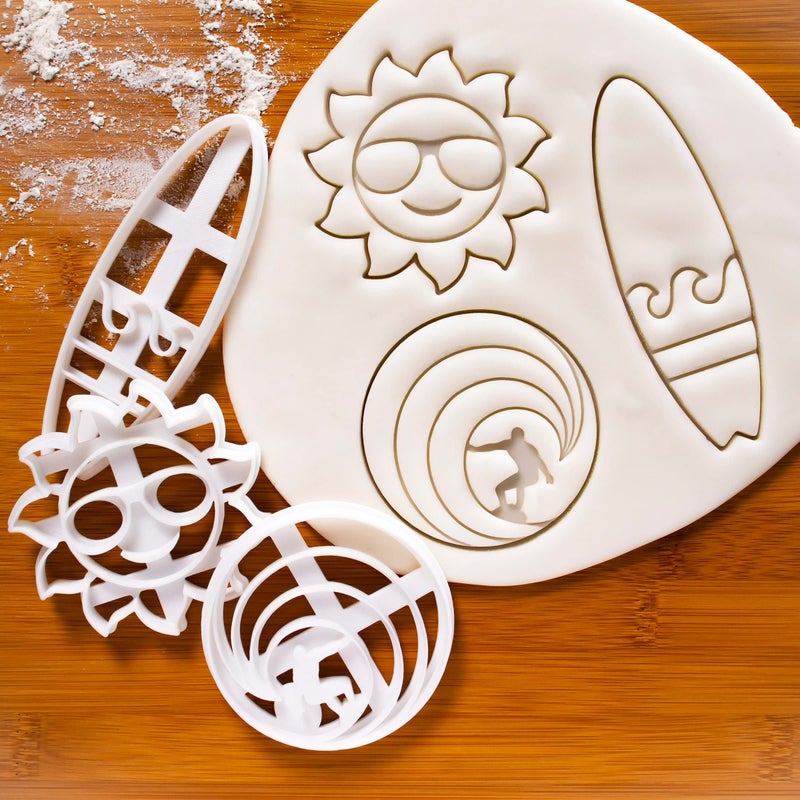 Bakerlogy مجموعة من 3 قواطع ملفات تعريف الارتباط تحت عنوان (التصميمات: Surfer Surfboard and Sunshine) 3 قطع - BakerLogy - Image 2