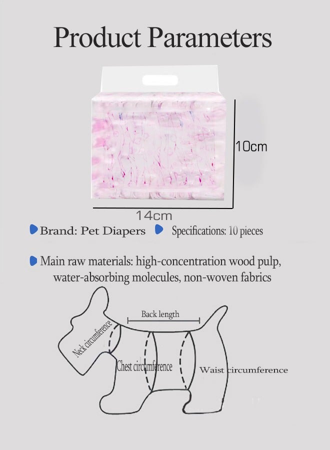 Generic Pet Diapers For Dogs,Disposable Pet Diapers,For Female Dogs,Absorbent Soft And Diapers,Super Absorbent Leak-Proof Female Puppy Diapers,Xs Size,10pcs  - Image 2