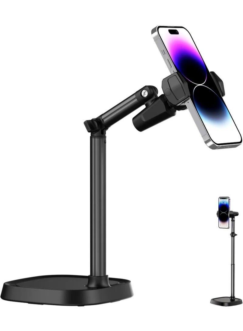 Mobile phone holder for office and home, Adjustable height 30-45 cm, Adjustable angle support arm, 360 degree adjustable viewing angle - Image 1