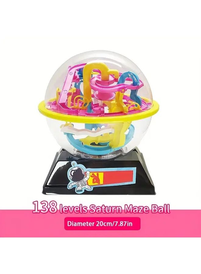 Saturn Maze 138 Levels 3D Intelligence Ball Track Rolling Beads Children Puzzle Game - Image 1
