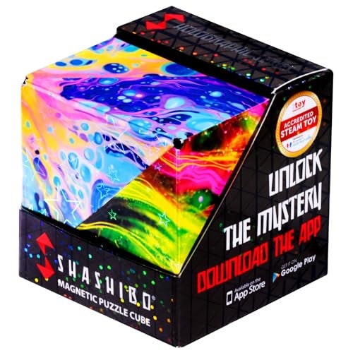 Shashibo Shape Shifting Box AwardWinning STEM Fidget Toy with Ultra Strong Magnets Puzzle Cube Transforms Into 100 Shapes Perfect Sensory Gift for Kids Teens and Adults Cosmos - Image 1