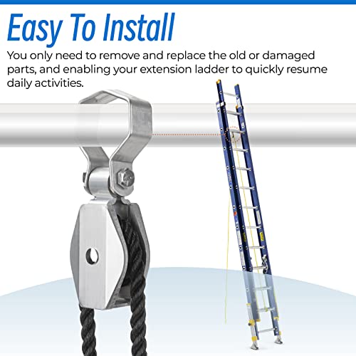 Sconva 31-12 Extension Ladder Pulley Replacement Kit Compatible with Werner Brand Aluminum & Fiberglass Extension Ladders Silvery - Image 4