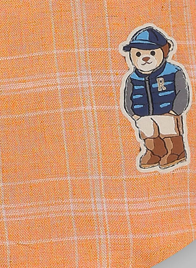 Infinity Kids Orange Checked Short Sleeves Shirt - Image 3