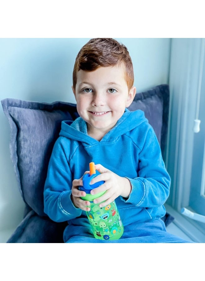Nuby - Nuby 2 Pack Iridescent Flip-it Kids On-The-Go Printed Water Bottle with Bite Proof Hard Straw - Image 1