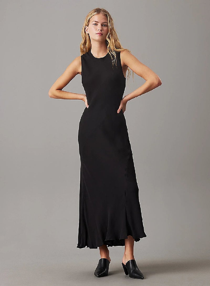 CALVIN KLEIN Slim Flared Midi Dress - Image 1