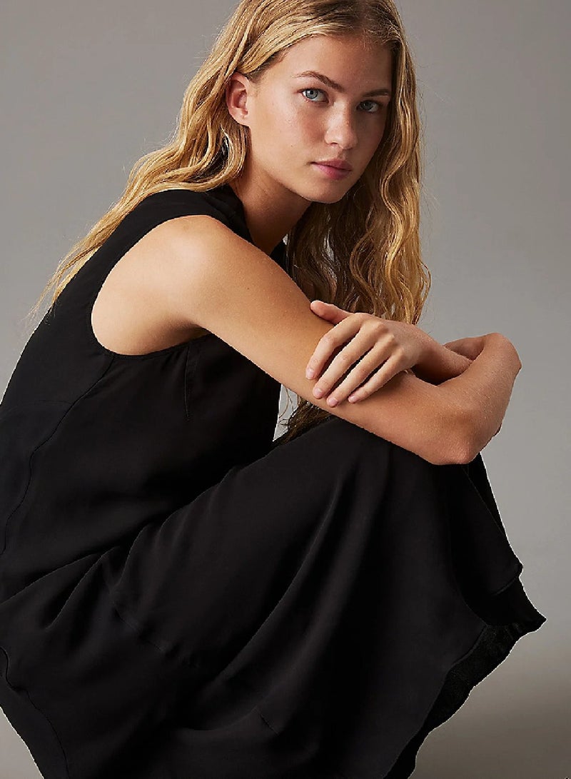 CALVIN KLEIN Slim Flared Midi Dress - Image 3