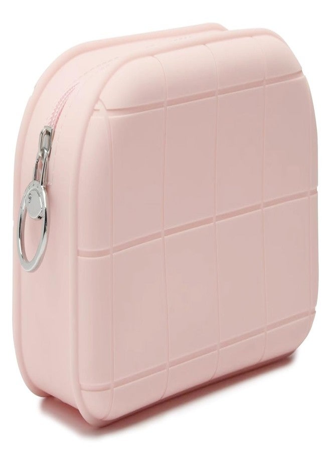 INOVERA (LABEL) Makeup Organizer Pouch for Women, Girls - Silicone Travel Cosmetic Pouches - Cosmetics Make up Brushes Holder Bag (Rose Gold) - Image 1