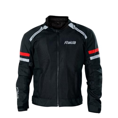 Raida Tourer Motorcycle Jacket | Level 2 Armors | Lightweight | Abrasion resistance. (IN, Alpha, S, Regular, Red/black) - Image 2