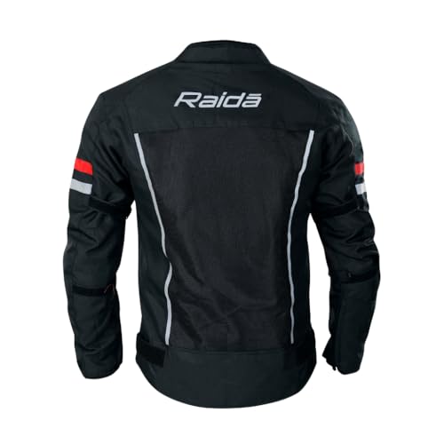 Raida Tourer Motorcycle Jacket | Level 2 Armors | Lightweight | Abrasion resistance. (IN, Alpha, S, Regular, Red/black) - Image 3