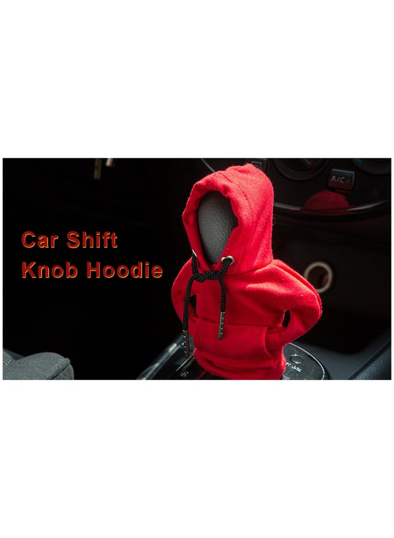 LAMAY Car Shift Knob Hoodie, Funny Gear Shift Knob Shirt Sweater, Winter Warm Shift Knob Cover Sweater Shirt, Automotive Interior Novelty Accessories Decorations(RED) - Image 4