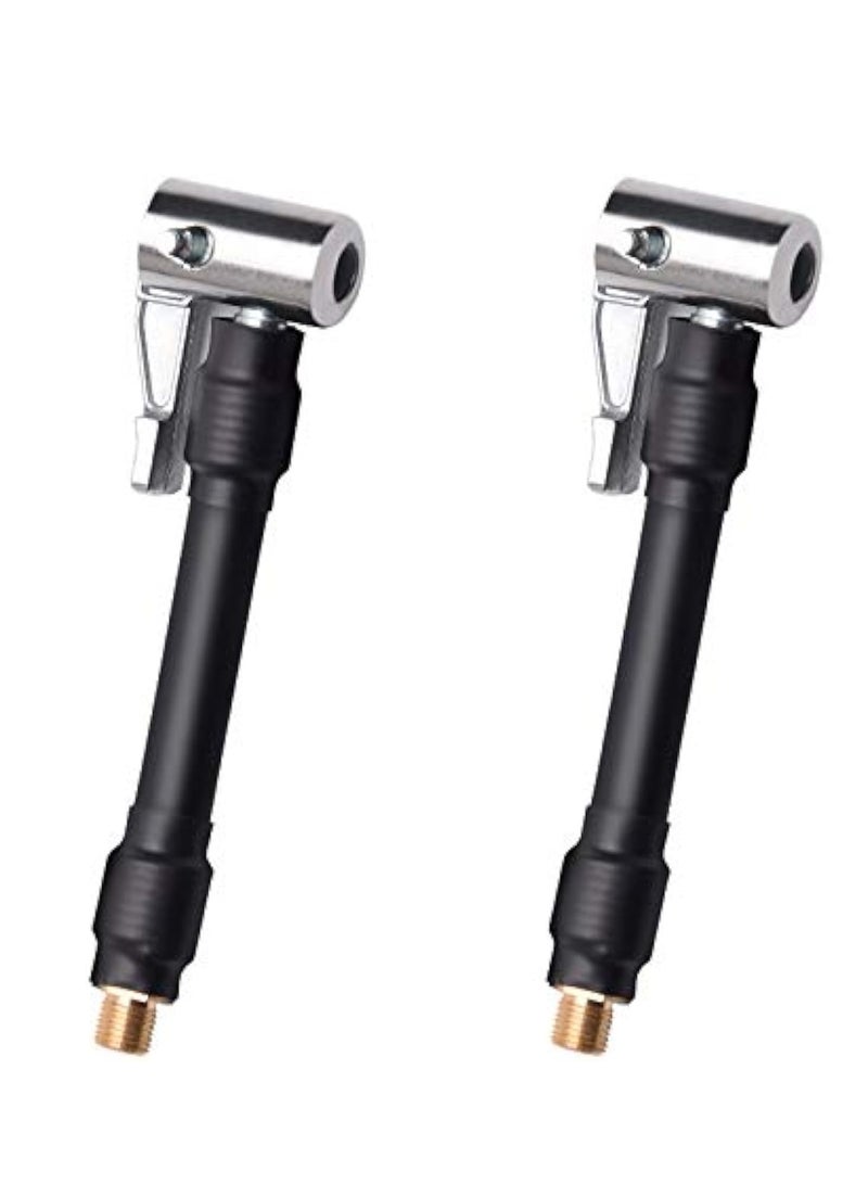 2PCs Air Inflator Hose Adapter, Locking Air Chuck, Convert Twist On Connection to Lock On Connection, with Air Hose and Standard Tire Valve Fine Thread, Tire Air Fill Kit, Won't leak or Pop Off - Image 1