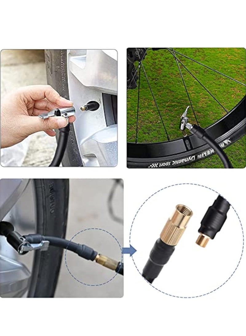 2PCs Air Inflator Hose Adapter, Locking Air Chuck, Convert Twist On Connection to Lock On Connection, with Air Hose and Standard Tire Valve Fine Thread, Tire Air Fill Kit, Won't leak or Pop Off - Image 5