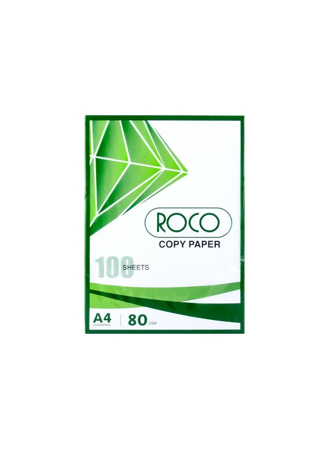 روكو ورق نسخ ممتاز مقاس A4 مكون من 100 ورقة أبيض - Image 1
