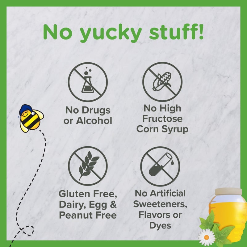 Zarbee's Children's Nighttime Honey Cough Syrup + Mucus for Kids 2+ + Dark Honey, Ivy Leaf, & Calming Chamomile, #1 Pediatrician Recommended, Drug & Alcohol-Free, Mixed Berry, 4 fl. oz - Image 4