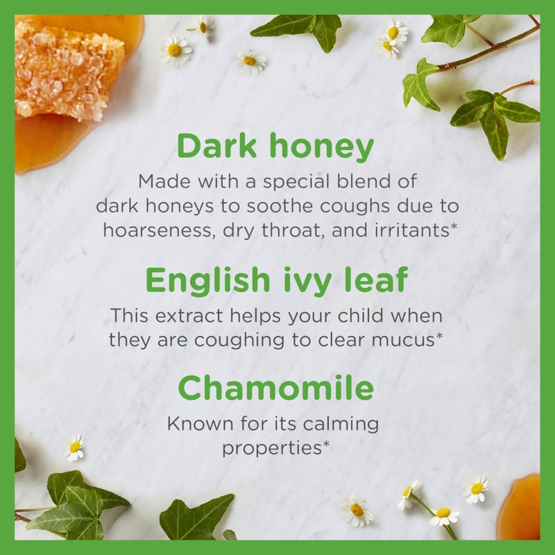 Zarbee's Children's Nighttime Honey Cough Syrup + Mucus for Kids 2+ + Dark Honey, Ivy Leaf, & Calming Chamomile, #1 Pediatrician Recommended, Drug & Alcohol-Free, Mixed Berry, 4 fl. oz - Image 3