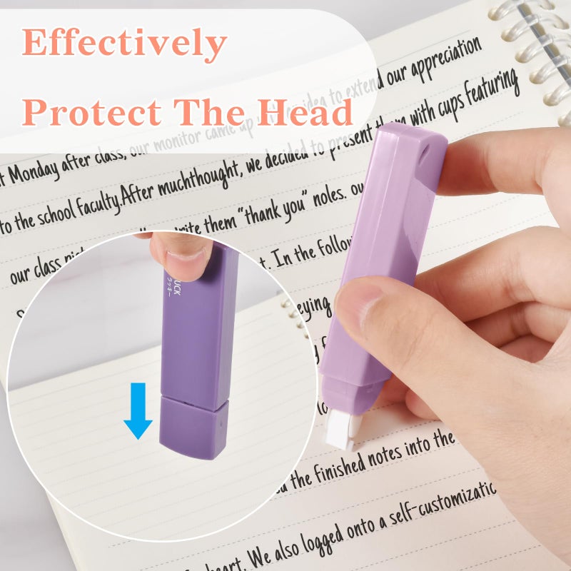 Temiary 6Pcs Mini White Correction Tapes , Quick Dry Smooth Pull Out for Writing, Aesthetic Cute Correction Tape Set Easy To Use for Students School Office Supplies (Purple) - Image 4