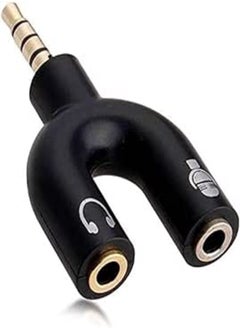 Generic U shape 3.5mm headphone microphone audio y splitter | flat cable adapter converter | phones - computers - mp3 - tablet