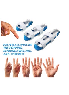 Y&D 3Pieces Finger Splints, Metal Support Stabilizer in 3 Sizes and 20 Pieces Sleeves Protectors Thumb Brace Elastic Compression Protector for Sports  - Image 3